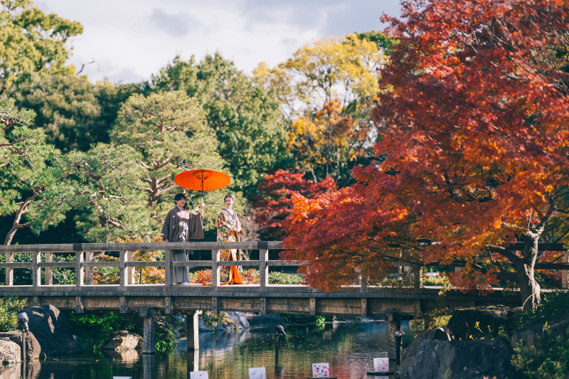 ★先行予約開始★【！5月末までのご成約！組数限定★白鳥庭園紅葉プラン★】和装紅葉ロケーション撮影！12Pアルバム付きプラン！