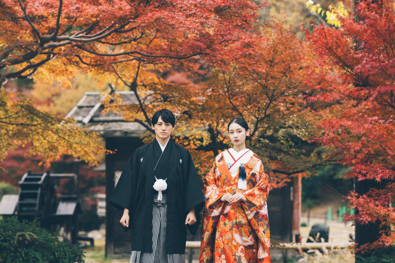 紅葉撮影!フォトレイト限定!和装ロケーションデータ100カット付き★衣裳差額なしでお好きなお衣裳選び放題★