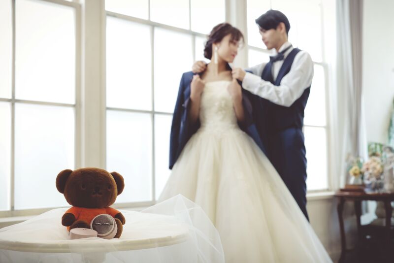 ご持参のぬいぐるみ＆指輪ケースと一緒に♡