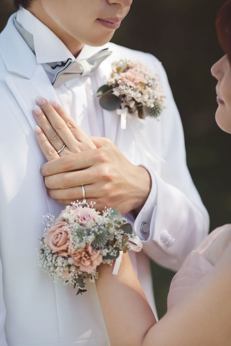 ブートニアとリストブーケ♡