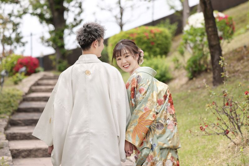 遊歩道で振り返りショット♡