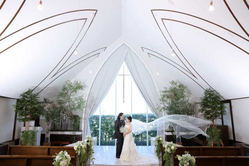 チャペルでのベールショット