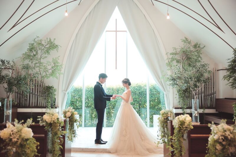 チャペルでの指輪の交換シーン☆彡