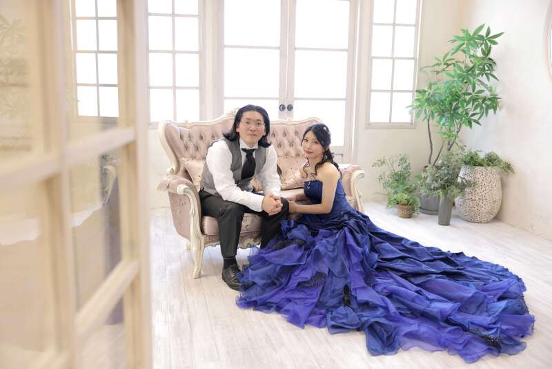 ラストはブルーのカクテルドレス♡