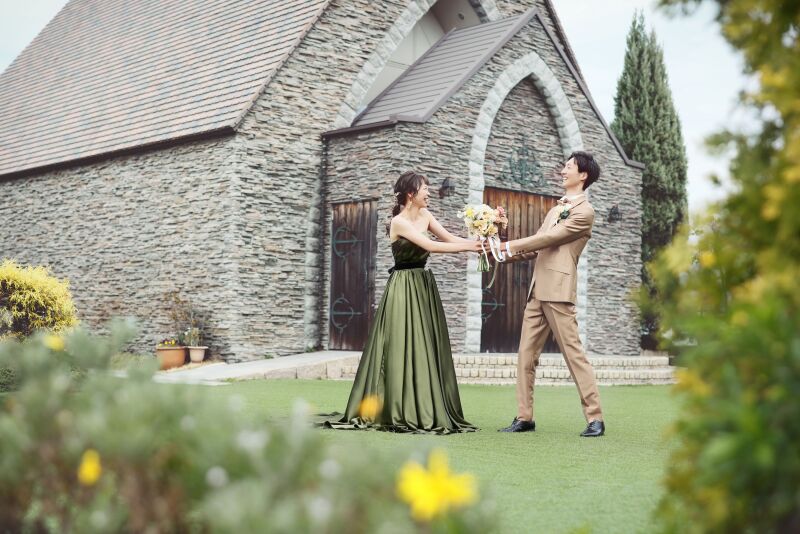 ガーデンでのお茶目な一枚。