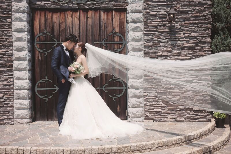 ガーデンでのベールショット♡