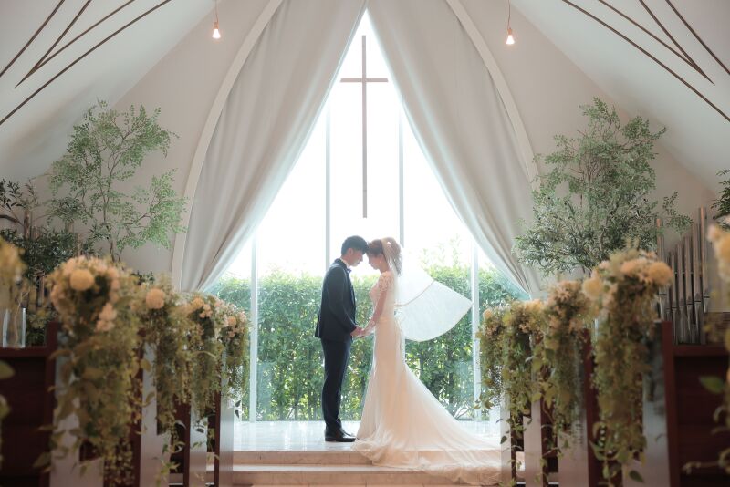 チャペルでのベールショット♪