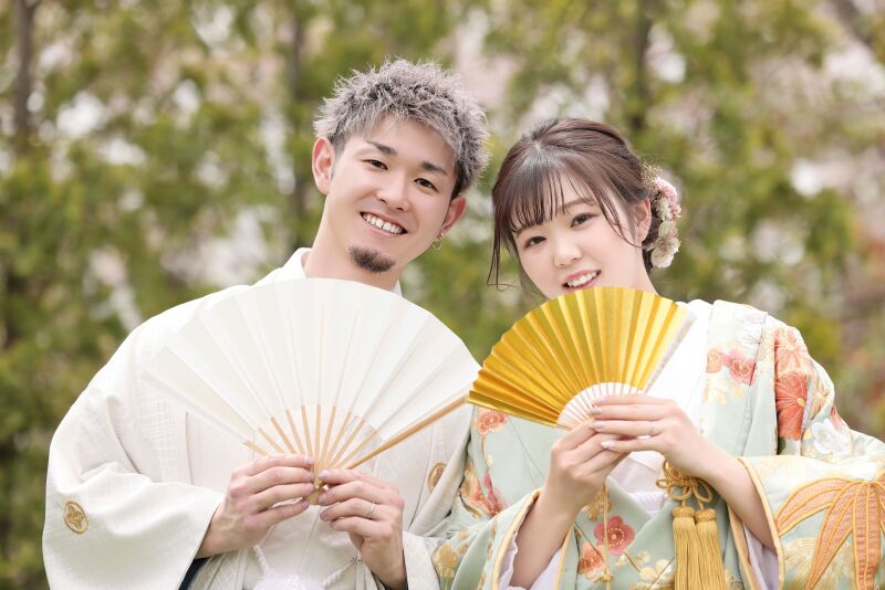 ガーデンでの和装撮影♪