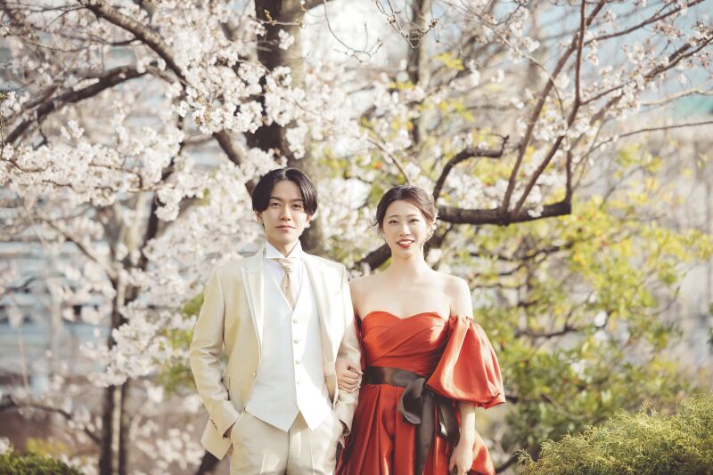 ガーデンに咲く桜もベストタイミングでした♪