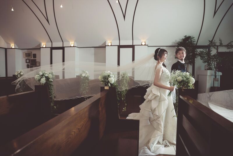 必須！チャペルでの入場シーン♡