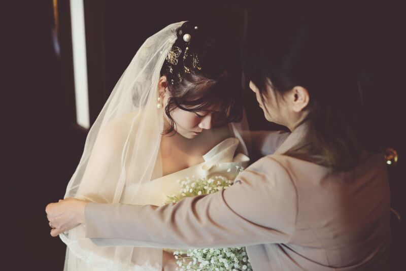 お母さまによりベールダウン