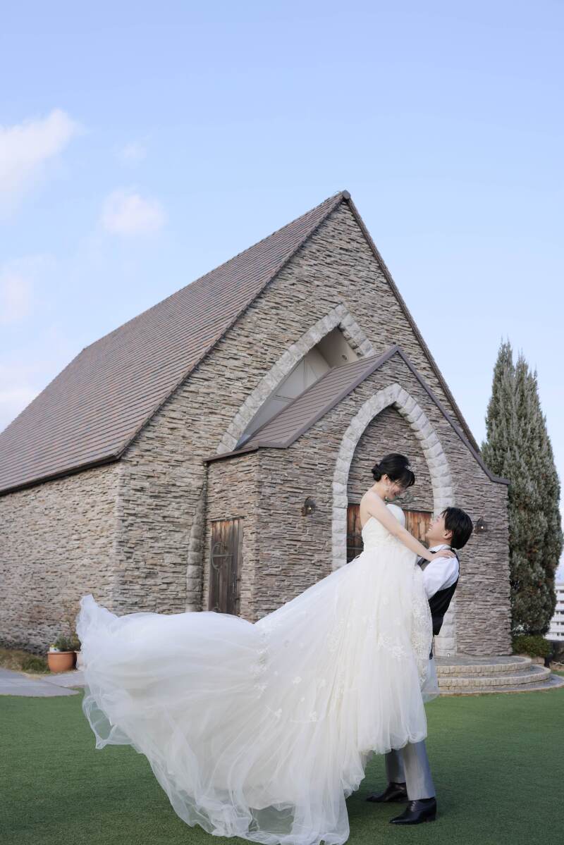お天気にも恵まれ、ガーデンでの抱っこショット♡