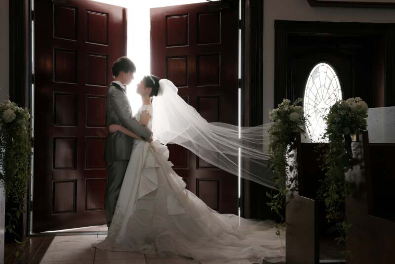 チャペルでのベールショット