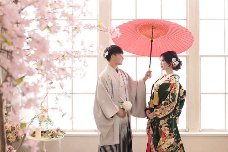 ご持参のお振袖と桜で♡