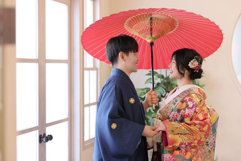 和傘を使って♪