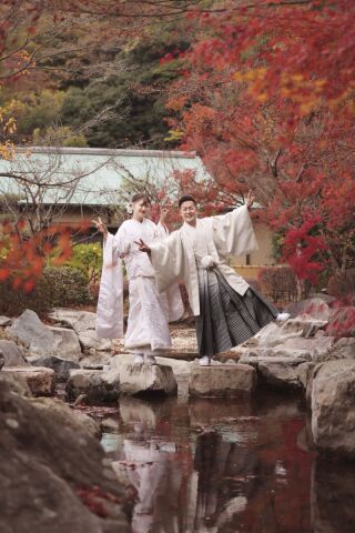 BRIDAL PHOTO STUDIO LUXE 松山 -リュクス松山-_紅葉フォト【ロケーション撮影(二の丸庭園)】