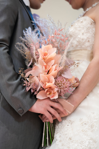 クラッチブーケ　ピンク