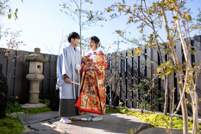 庭園での自然光ショット