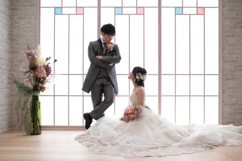 ドレスでのお座りショット