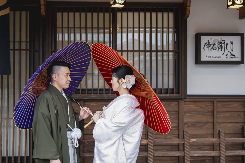 正面で