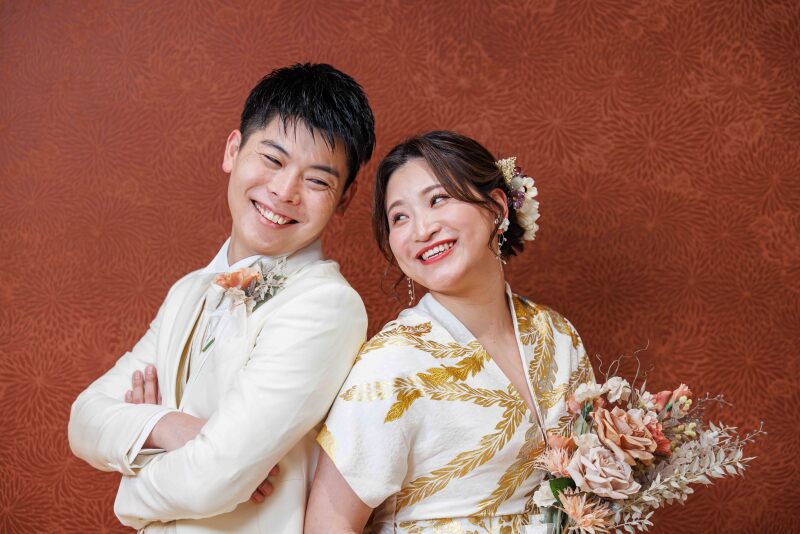 タキシード×和ドレス