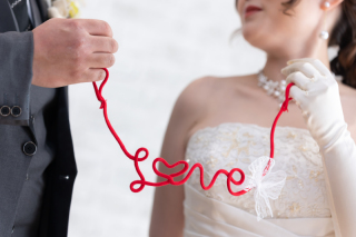 色々なグッズと共に♡色打掛×ウエディングドレス