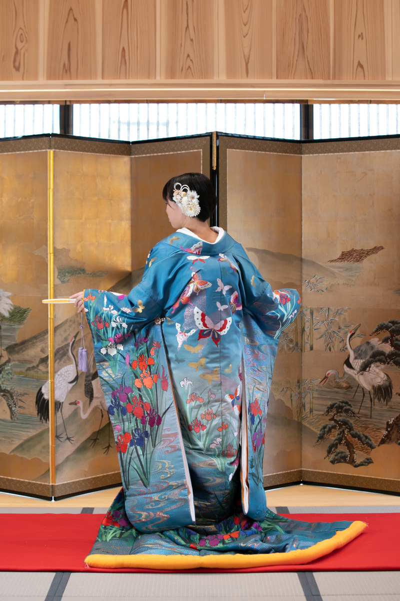 珍しい水色の打掛