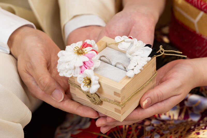 お母様手作りリングピロー