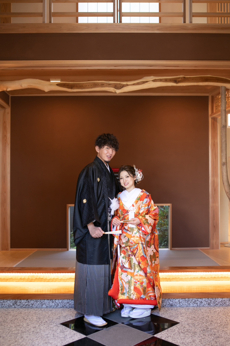 玄関でフォーマルショット