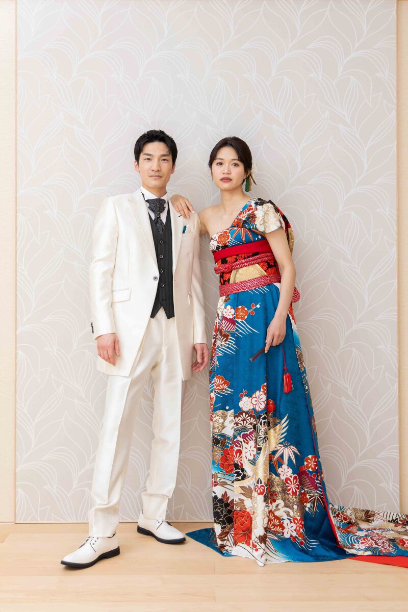 タキシード×和ドレス