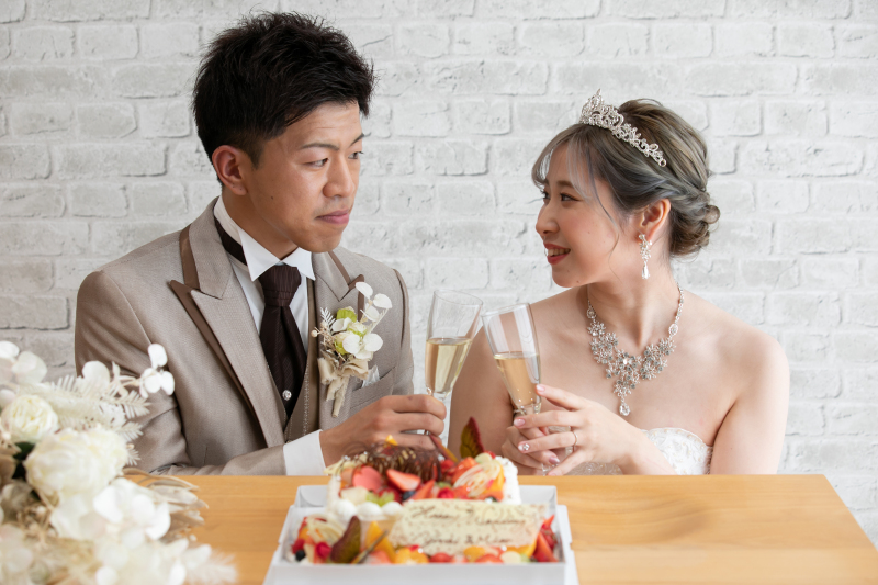 披露宴風にケーキカット♩