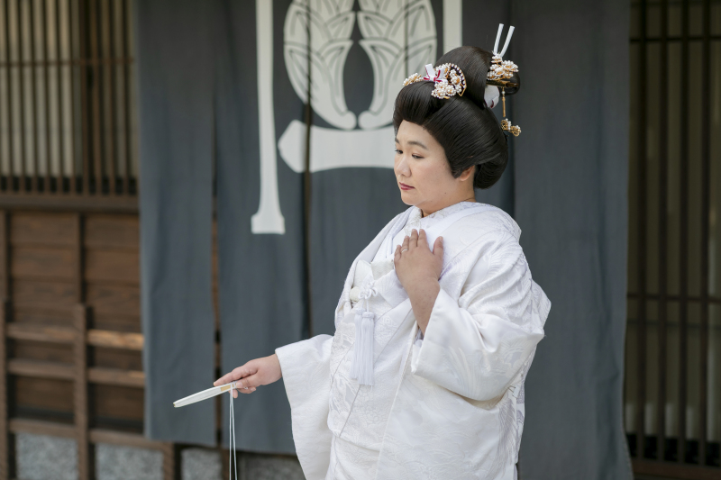 綿帽子やおかつらもチョイスが可能*