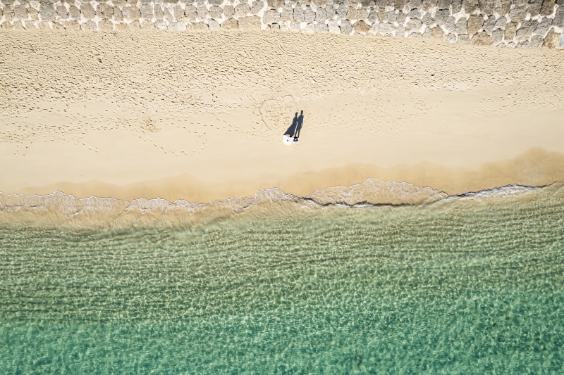 砂浜にハート♡