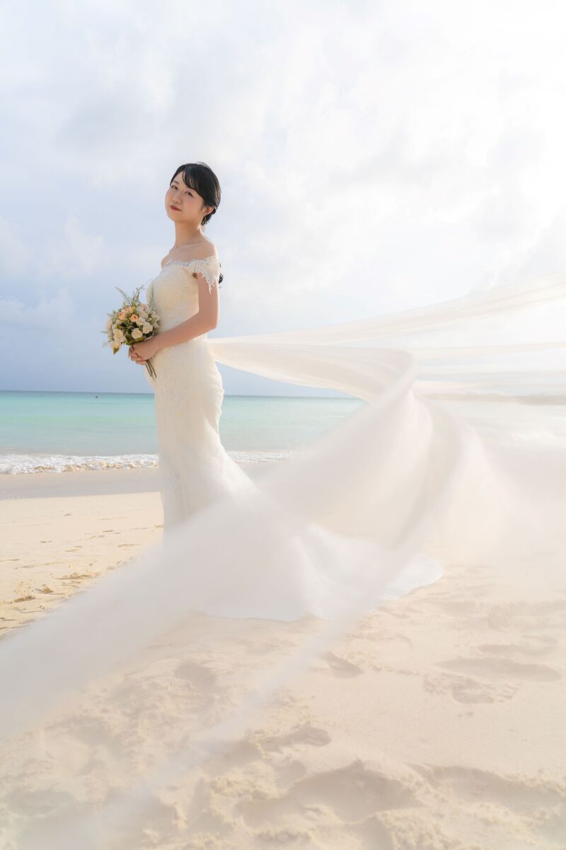 ベールが描く優雅なライン