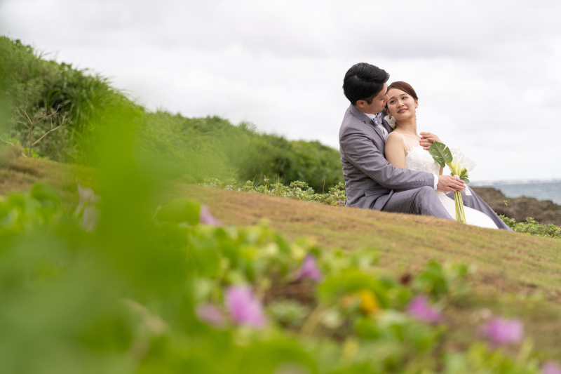花に囲まれたリラックスカット