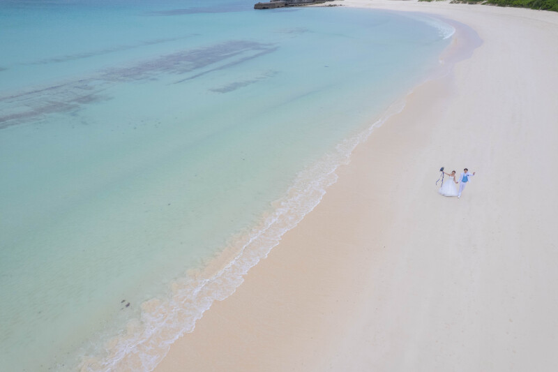 海岸線を歩く、自由なふたり