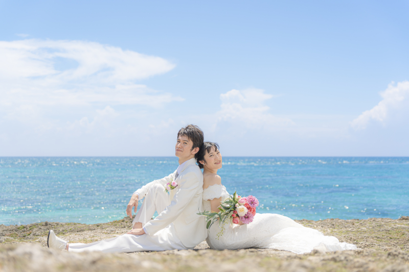 背中合わせショット