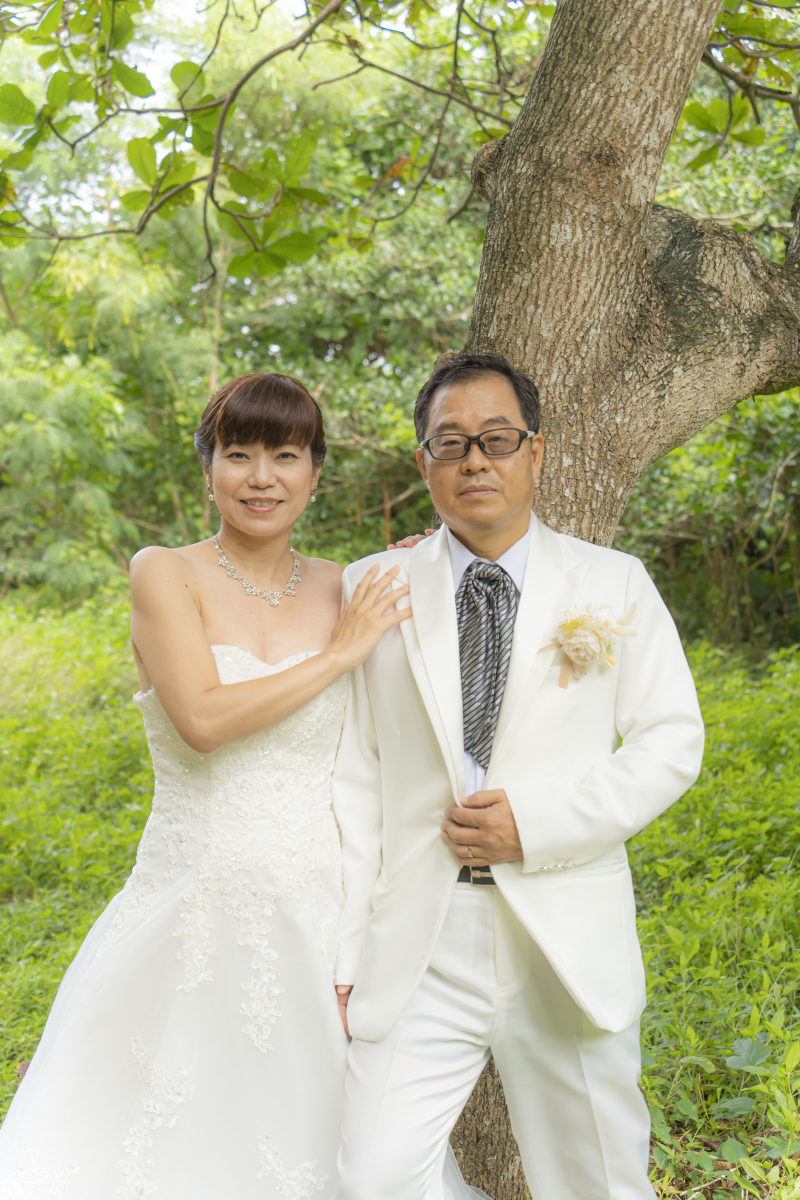 グリーンをバックに