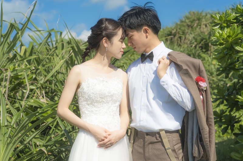 グリーンをバックに