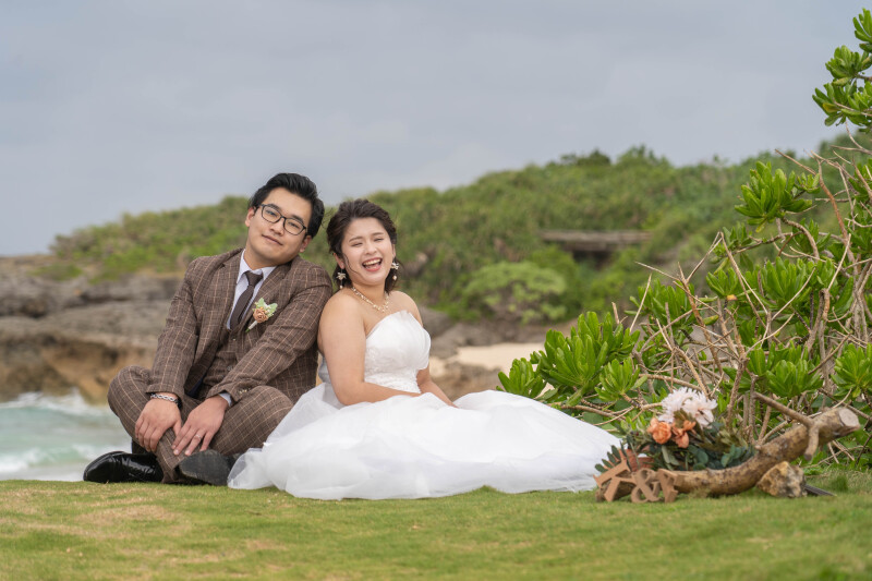 緑に囲まれたリラックスショット