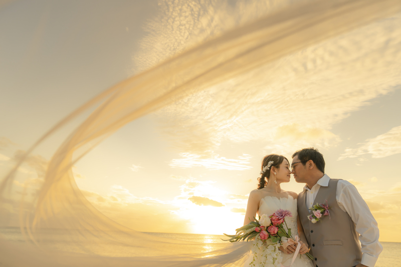 青空もサンセットもお二人を祝福♪
