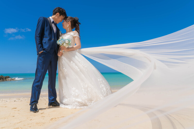 ベールが風に舞うロマンティックカット