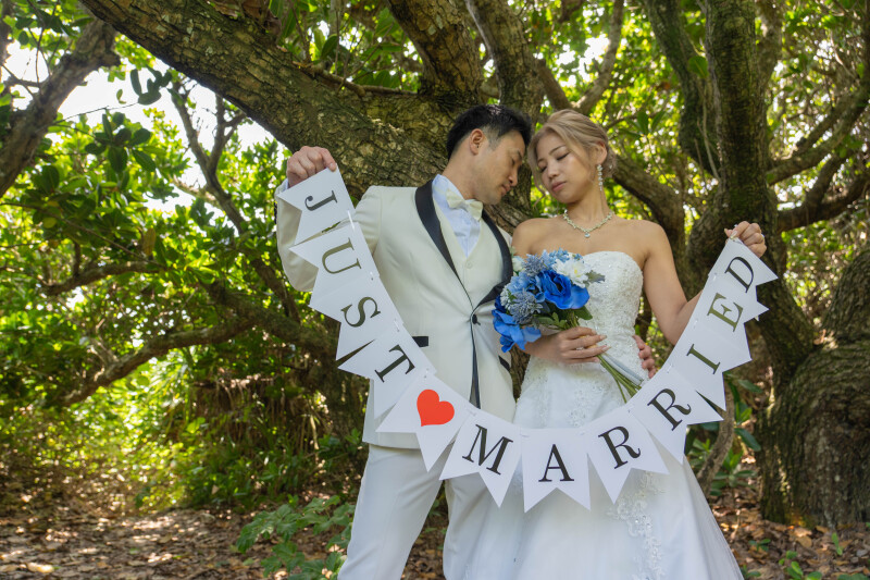 森の中の祝福ショット