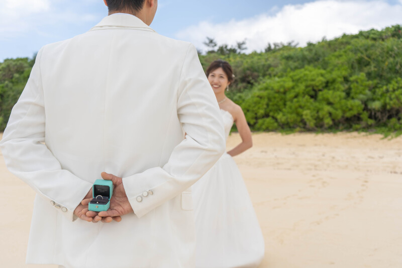 サプライズプロポーズの瞬間