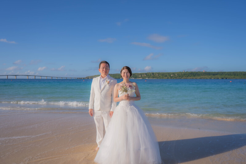 干潮でビーチの白砂がとってもキレイ！