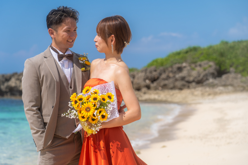 ひまわりが輝く幸せショット