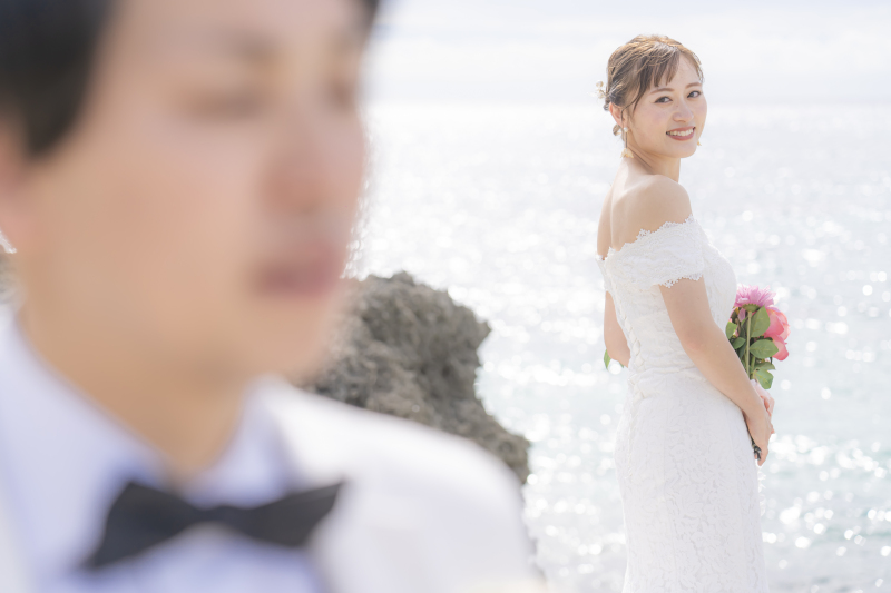 岩場で