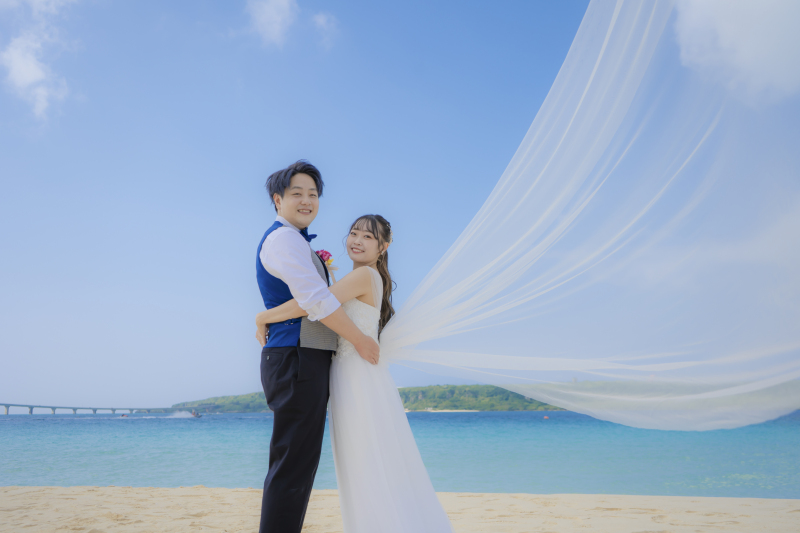 風になびくベール