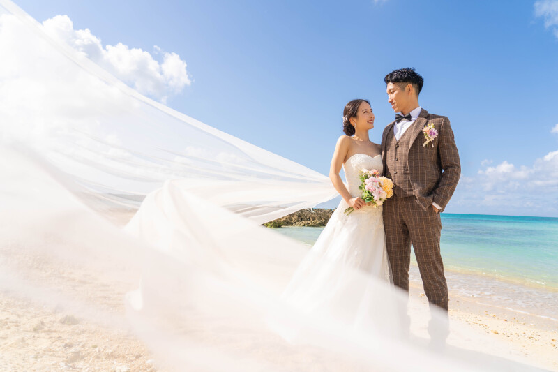 ベールが舞うドラマチックショット