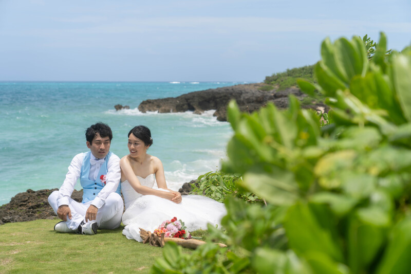 海を望む場所で、ひと休み